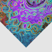 紫色のカラフル溝状抽象芸術レトロ液スワール 薄葉紙 (詳細)