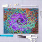 紫色のカラフル溝状抽象芸術レトロ液スワール 薄葉紙 (クラフト)