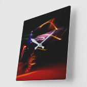 紫色のカーダンス スクエア壁時計 (傾斜)