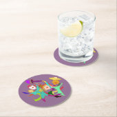 紫色のカーニバルのダンサー ラウンドペーパーコースター (インサイチュ)