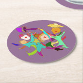 紫色のカーニバルのダンサー ラウンドペーパーコースター (アングル)