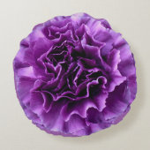 紫色のカーネーションの花の円形の枕 ラウンドクッション (裏面)