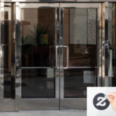 紫色のカーブと白 ウィンドウサイン (オフィスドア)