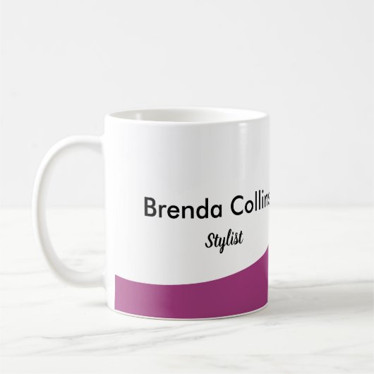 紫色のカーブと白 コーヒーマグカップ (左)