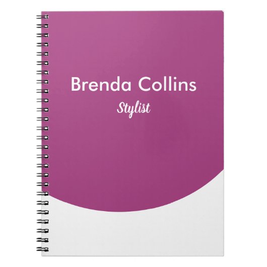 紫色のカーブと白 ノートブック (正面)