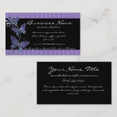 紫色のガラス蝶名刺 名刺 (正面/裏面)