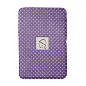 紫色のガラタンをモノグラムカスタムで色に織り バスマット (正面縦)