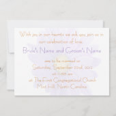 紫色のガーベラのデイジーの結婚式招待状カード 招待状 (裏面)