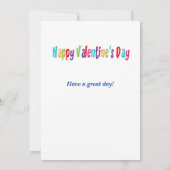 紫色のキッズ恐竜ダイノミテバレンタインデー カード (裏面)