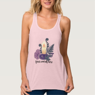 紫色のキャンドルと花を作成する タンクトップ