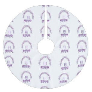 紫色のキャンドル ブラッシュドポリエステルツリースカート