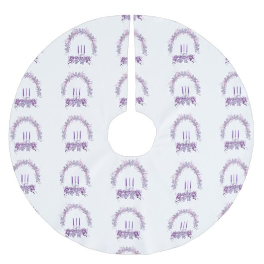 紫色のキャンドル ブラッシュドポリエステルツリースカート (正面)