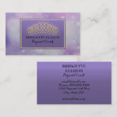 紫色のキラキラ星のページャントコーチ 名刺 (正面/裏面)