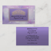 紫色のキラキラ星のページャントコーチ 名刺 (正面/裏面)