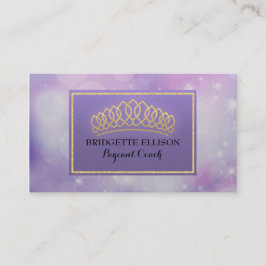 紫色のキラキラ星のページャントコーチ 名刺