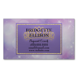 紫色のキラキラ星ページャントコーチマグネット マグネット名刺