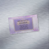 紫色のキラキラ星ページャントコーチマグネット マグネット名刺 (インサイチュ)