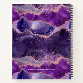 紫色のキラキラ酸テクスチャモダンデザイン ノートブック (裏面)