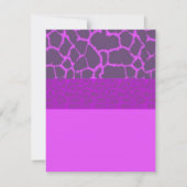 紫色のキリン柄のブライダルシャワー招待 招待状 (裏面)