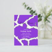 紫色のキリン柄のブライダルシャワー招待 招待状 (スタンド正面)