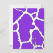 紫色のキリン柄のブライダルシャワー招待 招待状 (裏面)