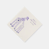 紫色のキリン – ベビーシャワー スタンダードカクテルナプキン (角)