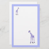 紫色のキリン 便箋 (正面/裏面)