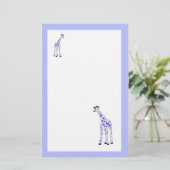 紫色のキリン 便箋 (スタンド正面)