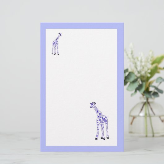 紫色のキリン 便箋 (スタンド正面)