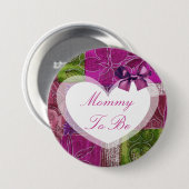 紫色のキルトであるお母さんはベビーシャワーボタンを好みます 缶バッジ (正面&裏面)