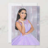 紫色のキンチェニェラバラと蝶の写真 サンキューカード (裏面)