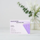 紫色のキーボード情報テクノロジー 名刺 (スタンド正面)