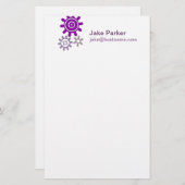 紫色のギア 便箋 (正面/裏面)