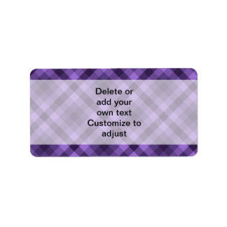 紫色のギンガムパターン ラベル