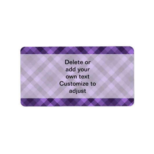 紫色のギンガムパターン ラベル (正面)