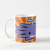 紫色のクジラのスマイル コーヒーマグカップ (左)