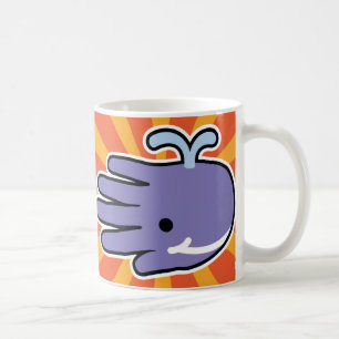 紫色のクジラのスマイル コーヒーマグカップ