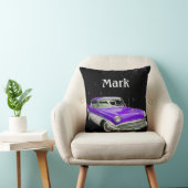 紫色のクラシックな筋肉車の誕生日の強打 クッション (椅子)