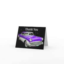 紫色のクラシックな筋肉車の誕生日は感謝していしています