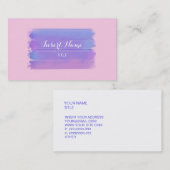 紫色のクラシックのばら色の水彩画ブラシストローク 名刺 (正面/裏面)