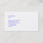 紫色のクラシックのばら色の水彩画ブラシストローク 名刺 (裏面)