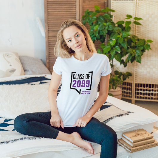 紫色のクラス年の音声バブル Tシャツ