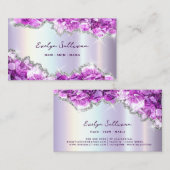 紫色のクリスタルフェイクフォイルgeode名刺 名刺 (正面/裏面)