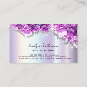 紫色のクリスタルフェイクフォイルgeode名刺 名刺 (裏面)