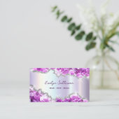 紫色のクリスタルフェイクフォイルgeode名刺 名刺 (スタンド正面)