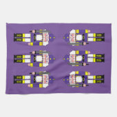 紫色のクリスマスくるみクラッカー キッチンタオル (横)