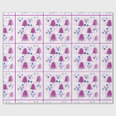 紫色のクリスマスの包装紙 ラッピングペーパー (フラット)