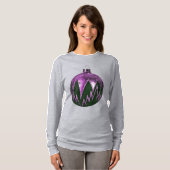 紫色のクリスマスオーナメントアートシャツ Tシャツ (正面フル)