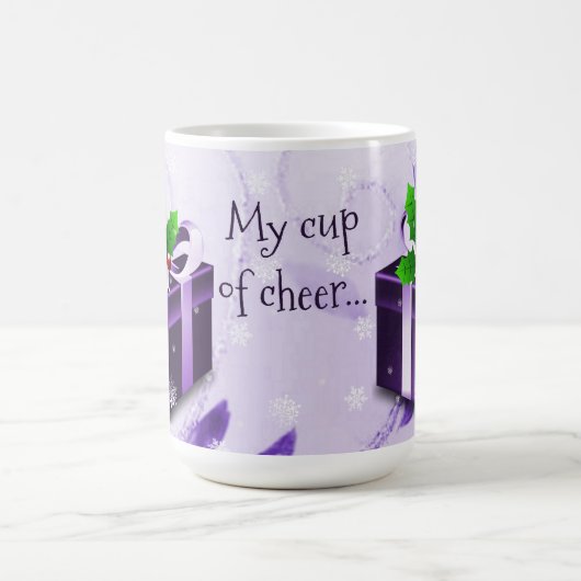 紫色のクリスマスギフトコーヒーマグ コーヒーマグカップ (中央)
