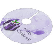 紫色のクリスマスギフトツリースカート ブラッシュドポリエステルツリースカート (アングル)